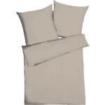 Graue Unifarbene KAEPPEL Bettwäsche Sets & Bettwäsche Garnituren mit Reißverschluss aus Mako-Satin 135x200 