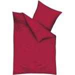 Rote Unifarbene Moderne KAEPPEL Biberbettwäsche aus Baumwolle trocknergeeignet 135x200 