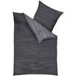 Anthrazitfarbene KAEPPEL Feinbiber Bettwäsche mit Reißverschluss aus Baumwolle 200x200 1-teilig 