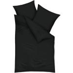 Reduzierte Schwarze Unifarbene KAEPPEL Baumwollbettwäsche mit Reißverschluss aus Mako-Satin maschinenwaschbar 155x220 3-teilig 