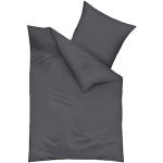 Reduzierte Dunkelgraue Unifarbene KAEPPEL Feinbiber Bettwäsche mit Reißverschluss aus Baumwolle maschinenwaschbar 200x200 3-teilig 