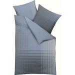 Blaue Karo Moderne KAEPPEL Feinbiber Bettwäsche mit Reißverschluss aus Baumwolle 135x200 