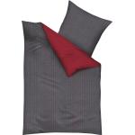 Rote Gestreifte KAEPPEL Feinbiber Bettwäsche mit Reißverschluss aus Textil 135x200 