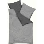 Graue Moderne KAEPPEL Feinbiber Bettwäsche mit Reißverschluss aus Baumwolle 240x220 