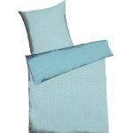 Blaue KAEPPEL Feinbiber Bettwäsche mit Reißverschluss aus Baumwolle 135x200 