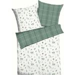 Grüne KAEPPEL Feinbiber Bettwäsche mit Reißverschluss aus Baumwolle 135x200 