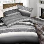 Anthrazitfarbene KAEPPEL Bettwäsche Sets & Bettwäsche Garnituren mit Reißverschluss aus Jersey trocknergeeignet 155x220 