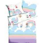 Violette Sterne Kinderbettwäsche mit Reißverschluss aus Renforcé 135x200 