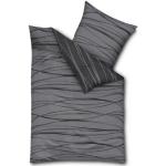 Graue KAEPPEL bügelfreie Bettwäsche mit Reißverschluss aus Baumwolle maschinenwaschbar 135x200 