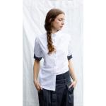 Weiße Business 3/4-ärmelige Nachhaltige Stehkragen Festliche Blusen aus Baumwolle für Damen für den für den Winter 