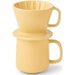 Gelbe TCHIBO Kaffeebecher 350 ml aus Papier mikrowellengeeignet 
