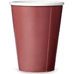 Rote Viva Scandinavia Große Kaffeetassen matt aus Porzellan ohne Henkel 