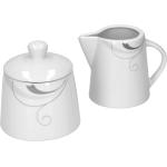 Graue Moderne Van Well Runde Milchkannen & Milchkännchen glänzend aus Porzellan 