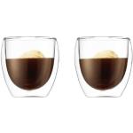 Reduzierte Bodum Pavina Kaffeegläser aus Glas doppelwandig 2-teilig 