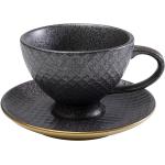 Schwarze KARE DESIGN Diva Kaffeetassen-Sets 200 ml aus Kristall mikrowellengeeignet 2-teilig 