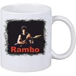 Kaffeetasse Rambo Motiv Nr. 02 Fan Tasse Teetasse Keramik Höhe 9,5cm ? 8cm in Weiß