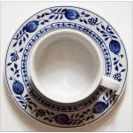 Blaue Runde Kaffeegedecke aus Porzellan 