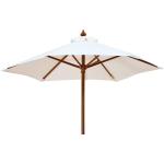 Sonnenschirm Balkonschirm 180 cm altweiß als hochwertiger Strandschirm mit Tragetasche