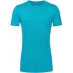 Türkise Sportliche Kurzärmelige Nachhaltige T-Shirts aus Wolle maschinenwaschbar für Herren Größe L für den für den Sommer 