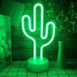 Reduzierte Grüne Kinder Nachttischlampen mit Kaktus-Motiv mit USB Anschluss 