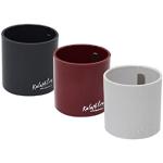 KalaMitica - Zahnbürstenhalter für Badezimmer, Stifthalter für Schreibtisch, Kochlöffelhalter - Magnetischer Gegenstände - 3 Zylinder Ø 6 cm - Rot, Weiß, Bleifarbe