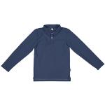 Blaue Langärmelige Kinderpoloshirts & Kinderpolohemden mit Knopf maschinenwaschbar für Jungen Größe 158 