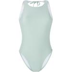 Blaue Bio Badeanzüge mit hohem Beinausschnitt aus Jersey für Damen Größe S 1-teilig 
