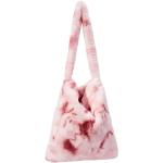 Hellrosa Mädchenschultertaschen & Mädchenshoulderbags mit Reißverschluss aus Kunstfell mit Innentaschen 