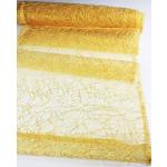 KAMACA Tischband Dekostoff Organza Textilfaser Magic 10 Meter lang 45 cm breit für ausgefallene Tisch Deko (gelb)