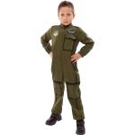 Olivgrüne Buttinette Pilotenkostüme für Kinder 