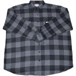 Schwarze Karo Langärmelige Kamro Herrenlangarmhemden mit Knopf aus Flanell Größe 6 XL 