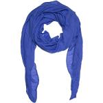 Kandharis leichter Sommerschal weiche Schal Halstuch Tuch für Damen XXL Einfarbig Pastelltöne Baumwolle Viskose WS-72 7- Royalblau