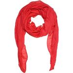 Kandharis leichter Sommerschal weiche Schal Halstuch Tuch für Damen XXL Einfarbig Pastelltöne Baumwolle Viskose WS-72 5- Rot