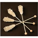 Kandis-Sticks, weiß, Zuckerkristalle am Stiel, 1 kg, 100 St