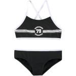 Schwarze Sportliche Kangaroos Bustier Bikinis für Kinder für Mädchen Größe 158 