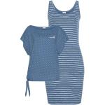 Reduzierte Blaue Bestickte Oversize Kangaroos Sommerkleider aus Jersey für Damen Größe XS 