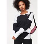 Schwarze Color Blocking Langärmelige Kangaroos Rundhals-Ausschnitt Damensweatshirts aus Baumwolle Größe XS 