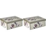 Lavendelfarbene Faltboxen aus Pappe 