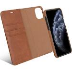 Braune iPhone 11 Pro Hüllen Art: Flip Cases mit Bildern aus Glattleder für kabelloses Laden 