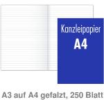 Weißes Kanzleipapier DIN A3, 80g, 250 Blatt 