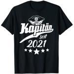Kapitän 2021 Bootsführerschein Kapitänsmütze Geschenk Schiff T-Shirt