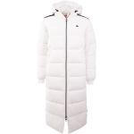 Weiße Gesteppte Sportliche Kappa Maxi Damensteppmäntel & Damenpuffercoats mit Reißverschluss aus Polyester ohne Kragen Größe M für den für den Winter 