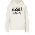 Weiße HUGO BOSS BOSS Die Peanuts Bio Damensweatshirts aus Baumwolle mit Kapuze Größe XS 