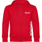 multifanshop Kapuzen Sweatshirt Jacke - München rot - Brust & Seite, rot, Größe S
