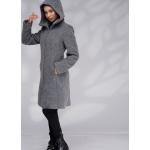Maxi Kapuzenmäntel mit Reißverschluss aus Wolle mit Kapuze für Damen für den für den Winter 