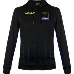 Schwarze Valentino Rossi Sweatshirts mit Reißverschluss aus Fleece mit Kapuze Größe M 