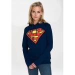 Kapuzensweatshirt LOGOSHIRT "DC - Superman Logo" blau (dunkelblau) Damen Sweatshirts