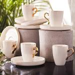 Reduzierte Dunkelbraune Vintage Karaca Kaffeetassen-Sets aus Porzellan 6-teilig 6 Personen 