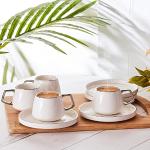 Weiße Karaca Kaffeetassen-Sets aus Porzellan 6 Personen 