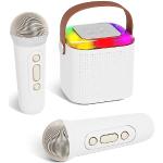 Karaoke Maschine für Kinder, Tragbarer Mini Bluetooth Karaoke Lautsprecher mit 2 kabellosen Mikrofonen und LED-Lichtern für Heimparty, Geburtstags Geschenke für Mädchen und Jungen